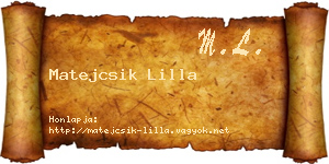 Matejcsik Lilla névjegykártya